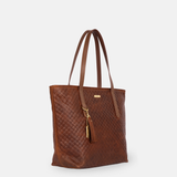 The Classic Bellfield Tote in Embossed Woven Hazelnut