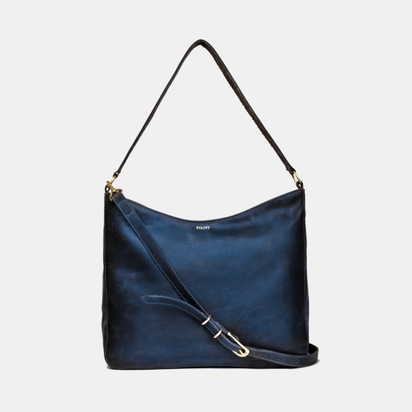 Midnight Leather Hobo Bag