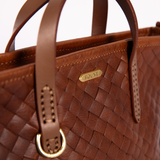 The Bellfield Crossbody in Embossed Woven Hazelnut