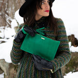 The Finley Clutch in Kelly Green