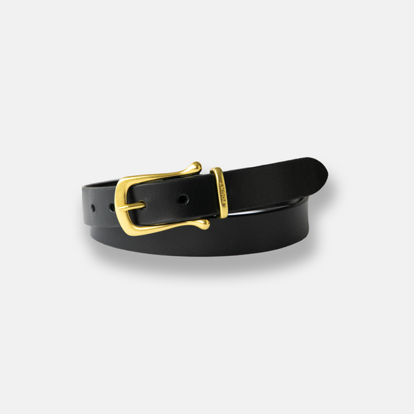 TH Monogram Buckle Two-Tone Adjustable Leather Belt