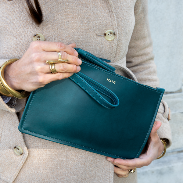 The Finley Clutch in Teal