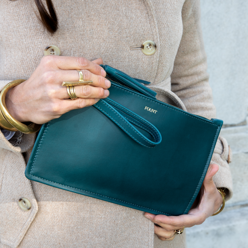 The Finley Clutch in Teal