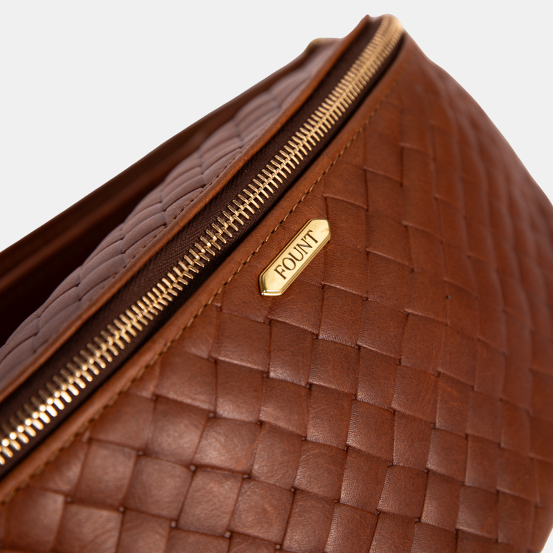 The Harmon Belt Bag in Embossed Woven Hazelnut
