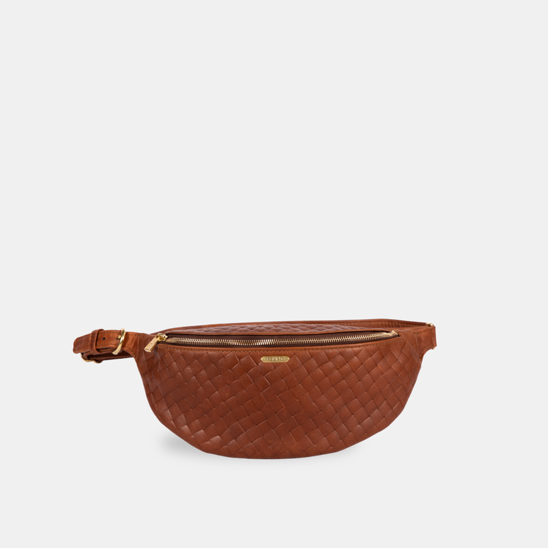 The Harmon Belt Bag in Embossed Woven Hazelnut
