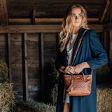The Bellfield Crossbody in Embossed Woven Hazelnut