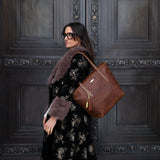 The Classic Bellfield Tote in Embossed Woven Hazelnut