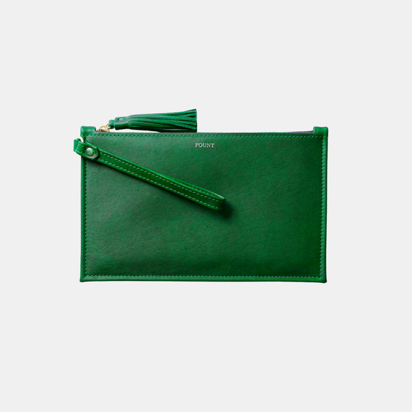 The Finley Clutch in Kelly Green