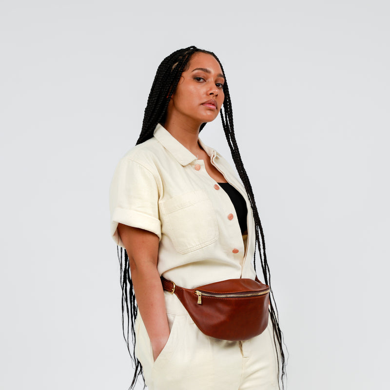 Leather on sale waist bag