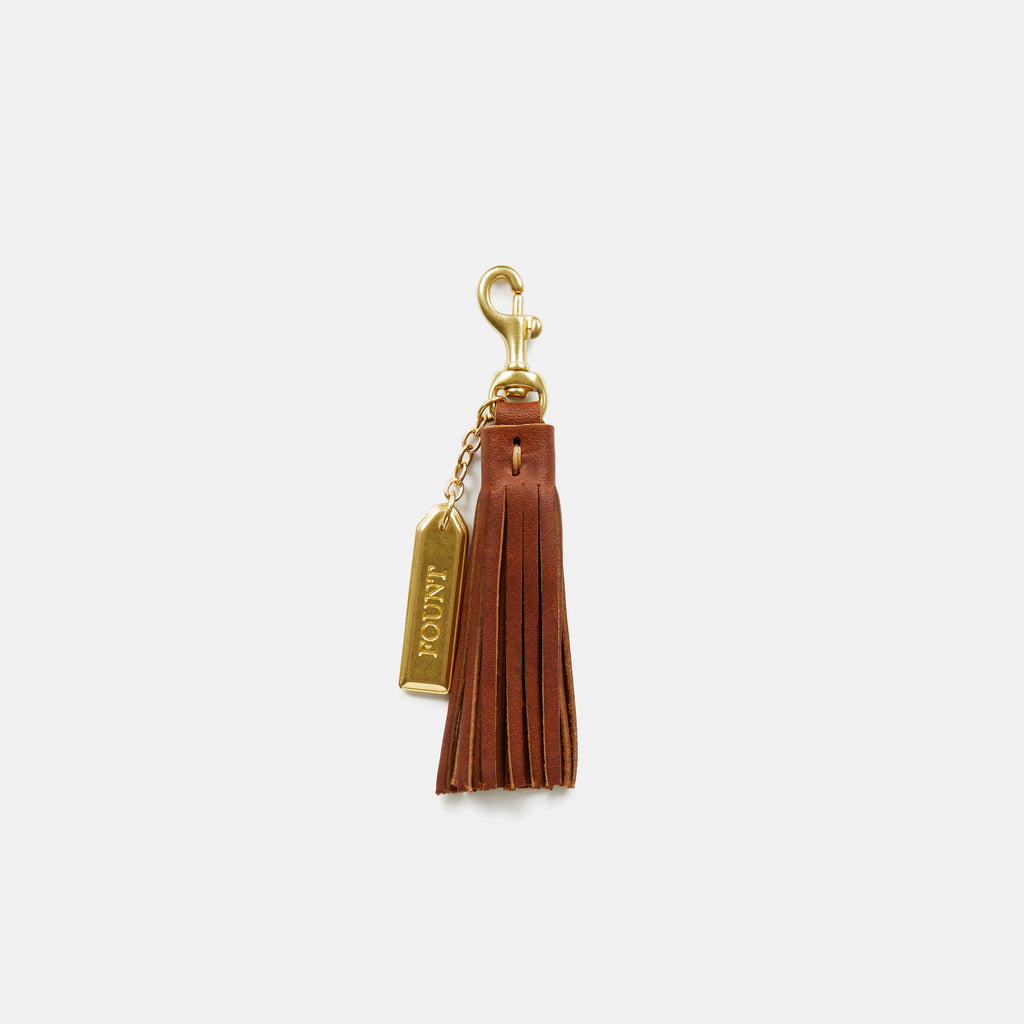 PinkcharmsDesigns Distressed Brown Leather Tassel, Single Leather Purse Charm, Leather Key Ring, Leather Zipper Pull, Tassels for Handbags, Leather Key Chain